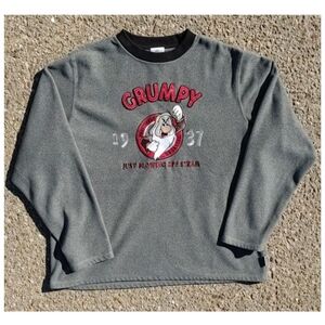 Vtg 2000s Disney Grumpy Embroidered Crew Neck Fleece Sweatshirt (M)